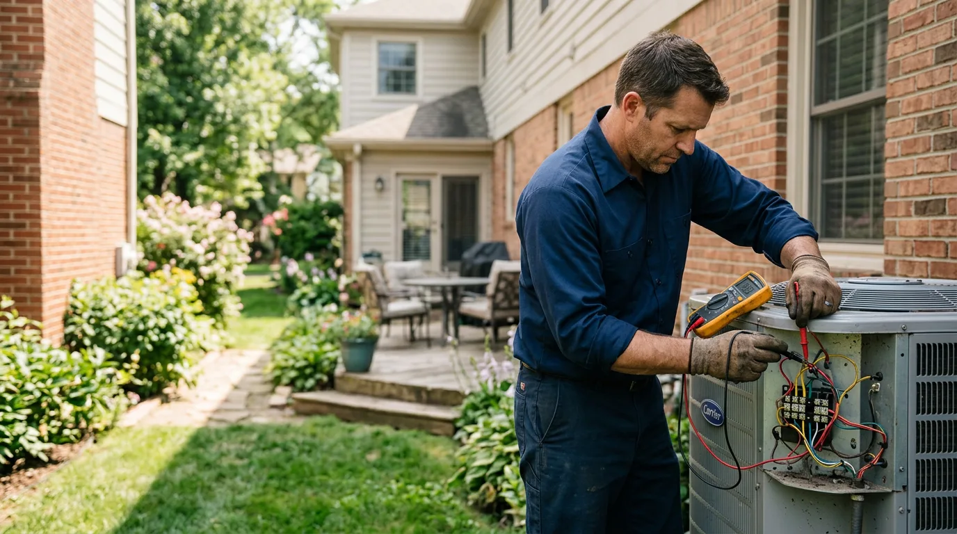 HVAC technician working near Derby, NY